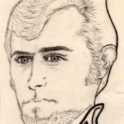 Crayon et encre de chine au bouc