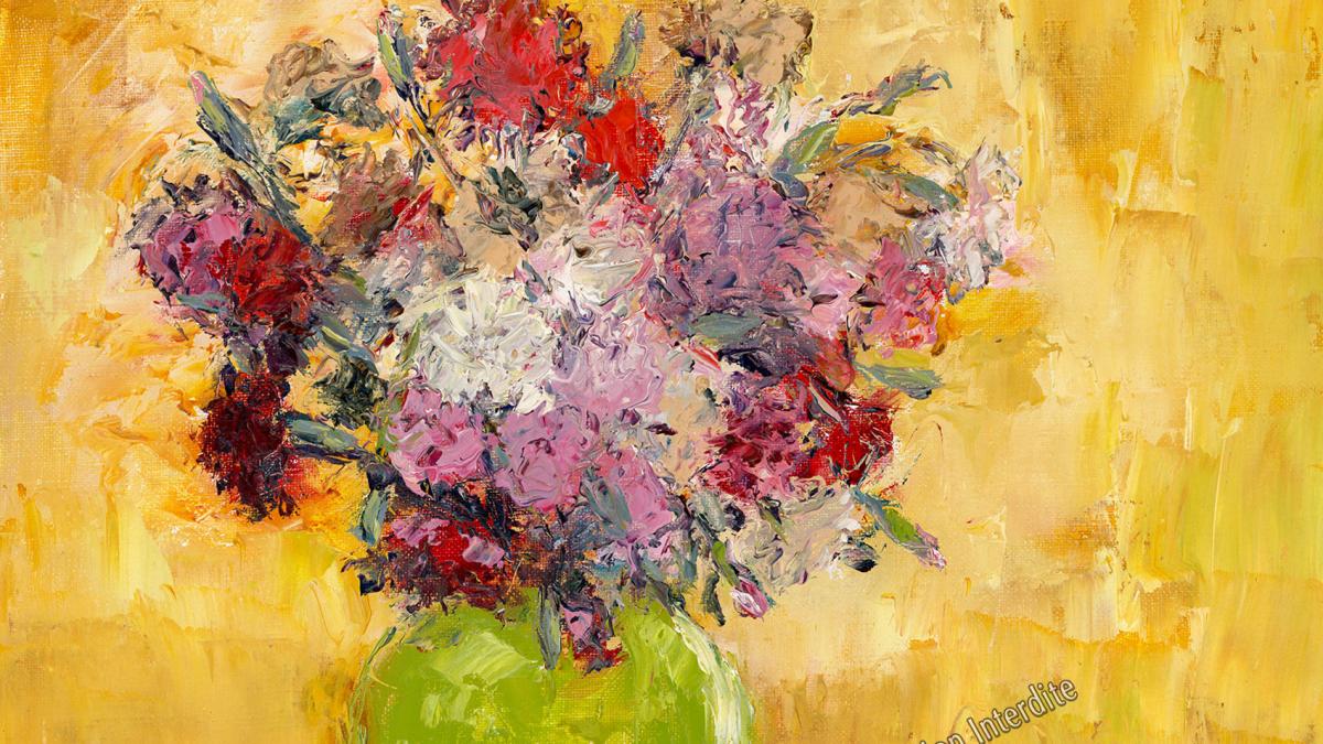 Bouquet d'oeillets 40x40