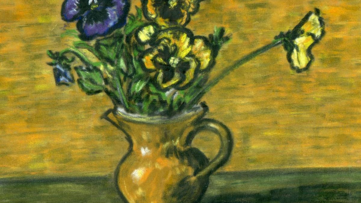 Bouquet de pensées (pastel sur papier velour) (1971)