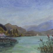 Roseaux sur le lac à Albigny